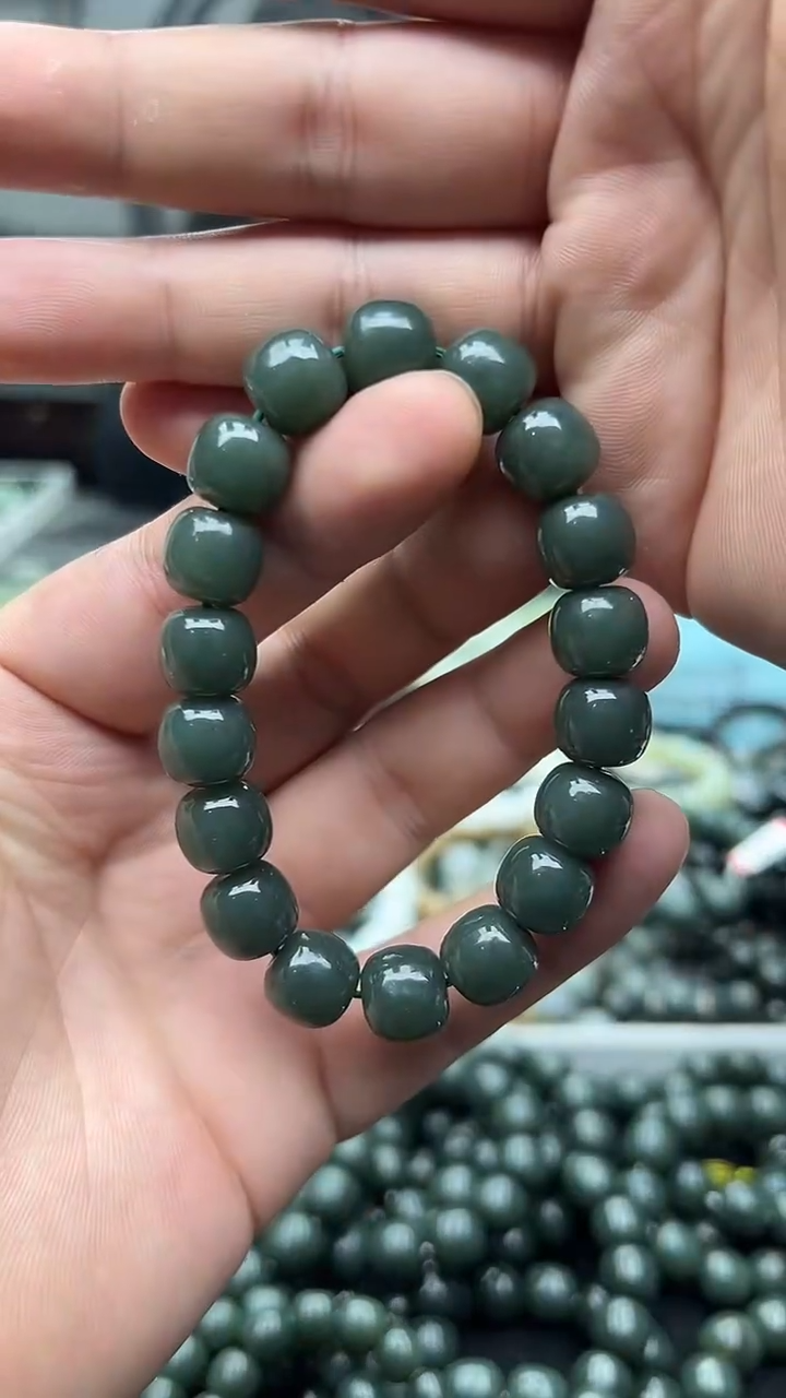 未镶嵌手串和田玉纯天然新疆且末蓝12