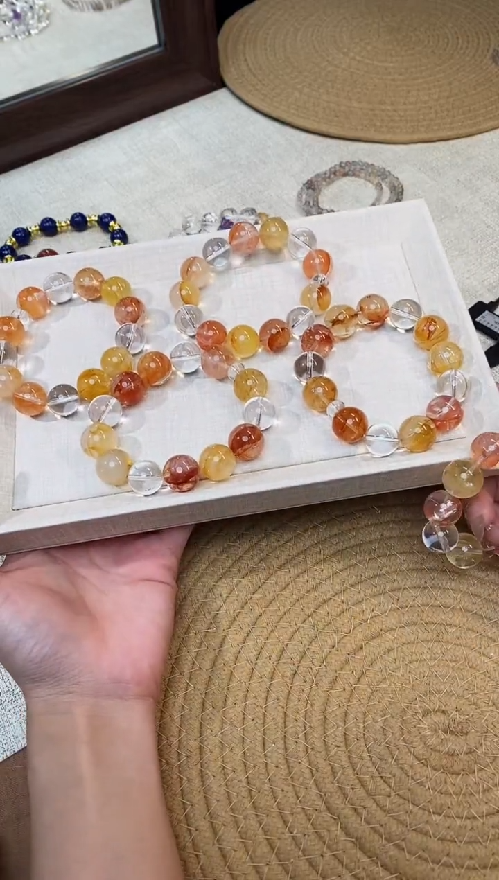 合金手链水晶《晨曦》锦鲤胶花水晶白水晶设计14-16多样性发一