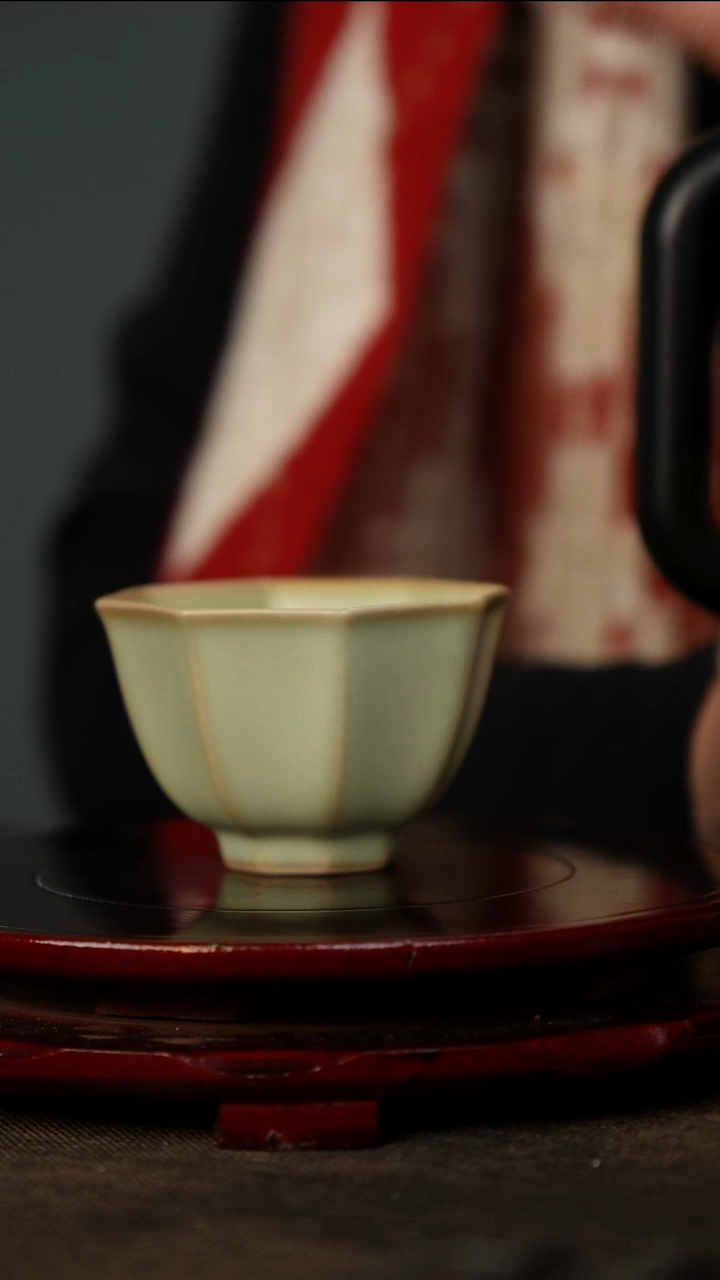 全品 粉青 八方杯  