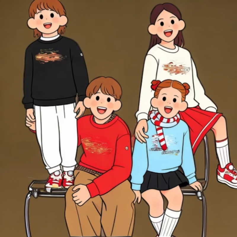 小快乐新年春款加绒字母卫衣