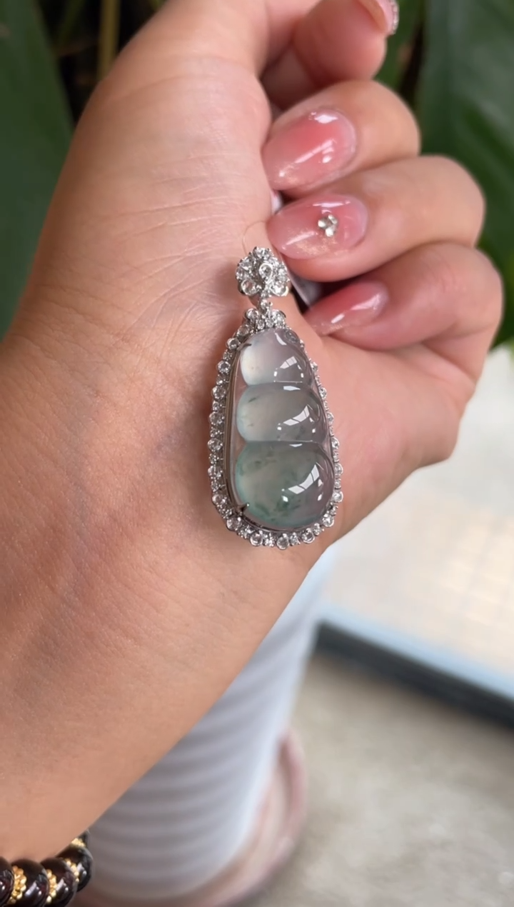 【闪购商品】翡翠挂件18K金镶嵌0305YUE01