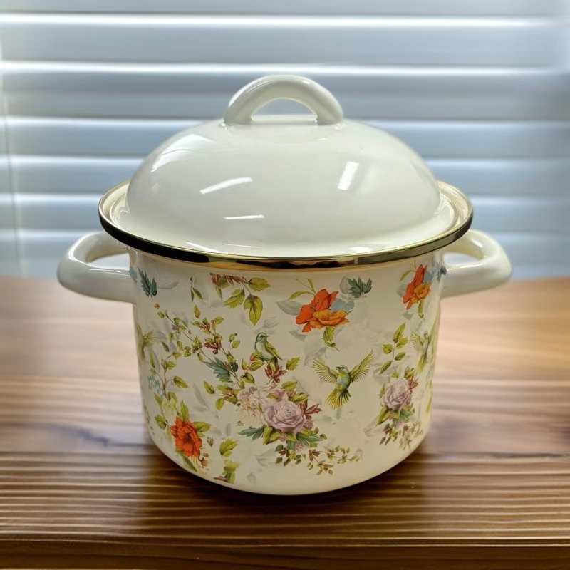【粉丝专属】鸟语花香珐琅彩搪瓷汤锅不挑灶具-BOBAO