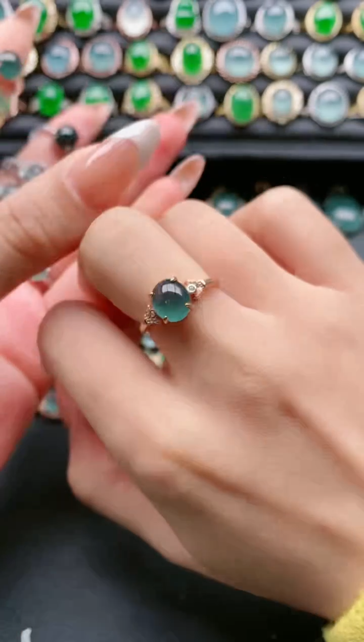 【闪购商品】翡翠戒指银S925镶嵌111111111