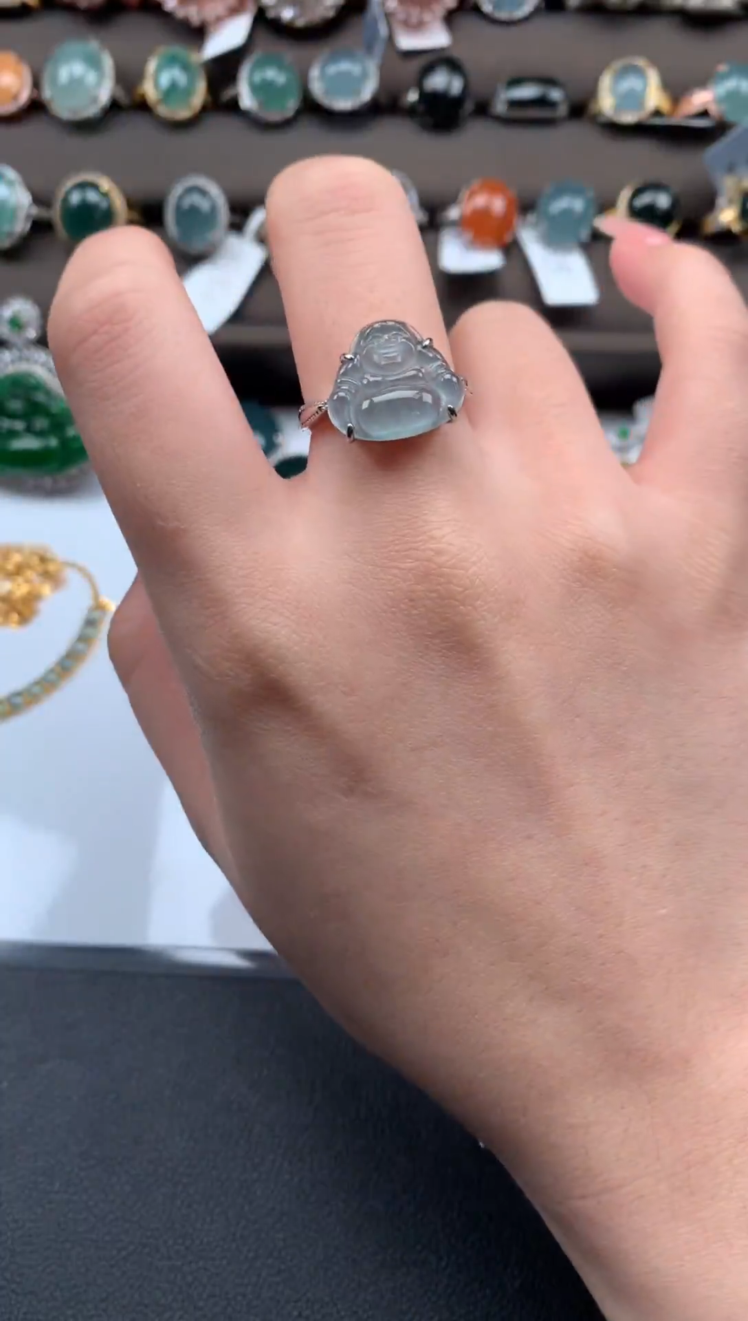 【闪购商品】翡翠戒指银S925镶嵌5214