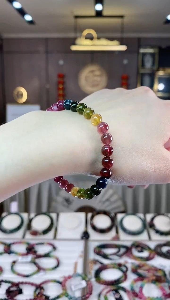 【闪购商品】碧玺单圈手串6mm+未镶嵌一物一证dan