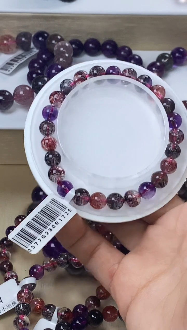 【闪购商品】水晶手链未镶嵌黑加仑超七单圈7m+