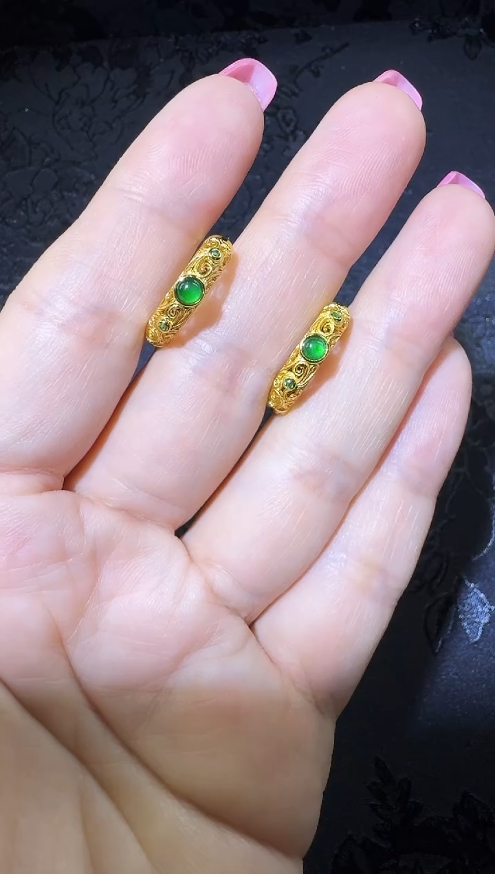 【闪购商品】翡翠耳饰银S925镶嵌耳包