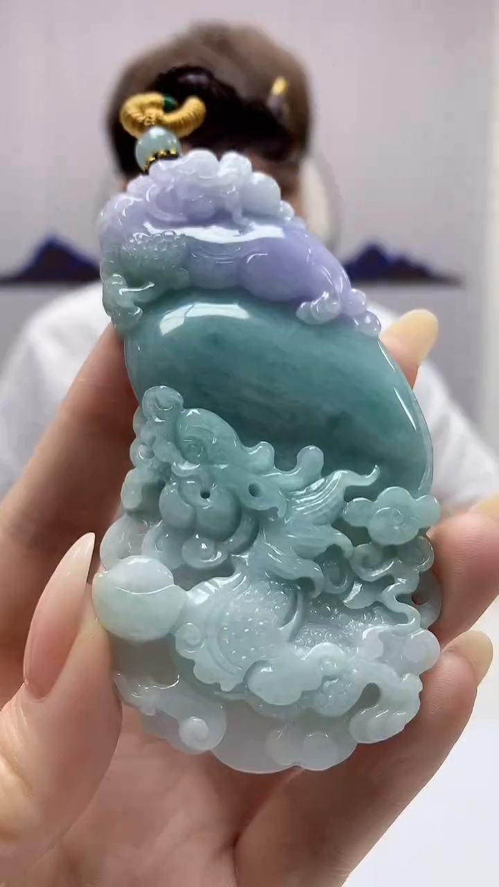 【闪购商品】定制翡翠未镶嵌4868DD-毛货挂件201