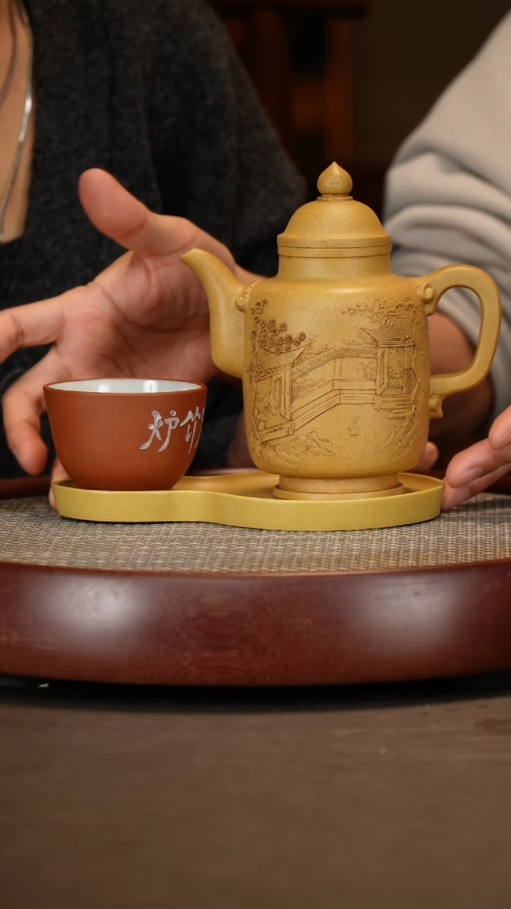 【闪购商品】紫砂茶壶清供宫灯+ 杯子+壶承