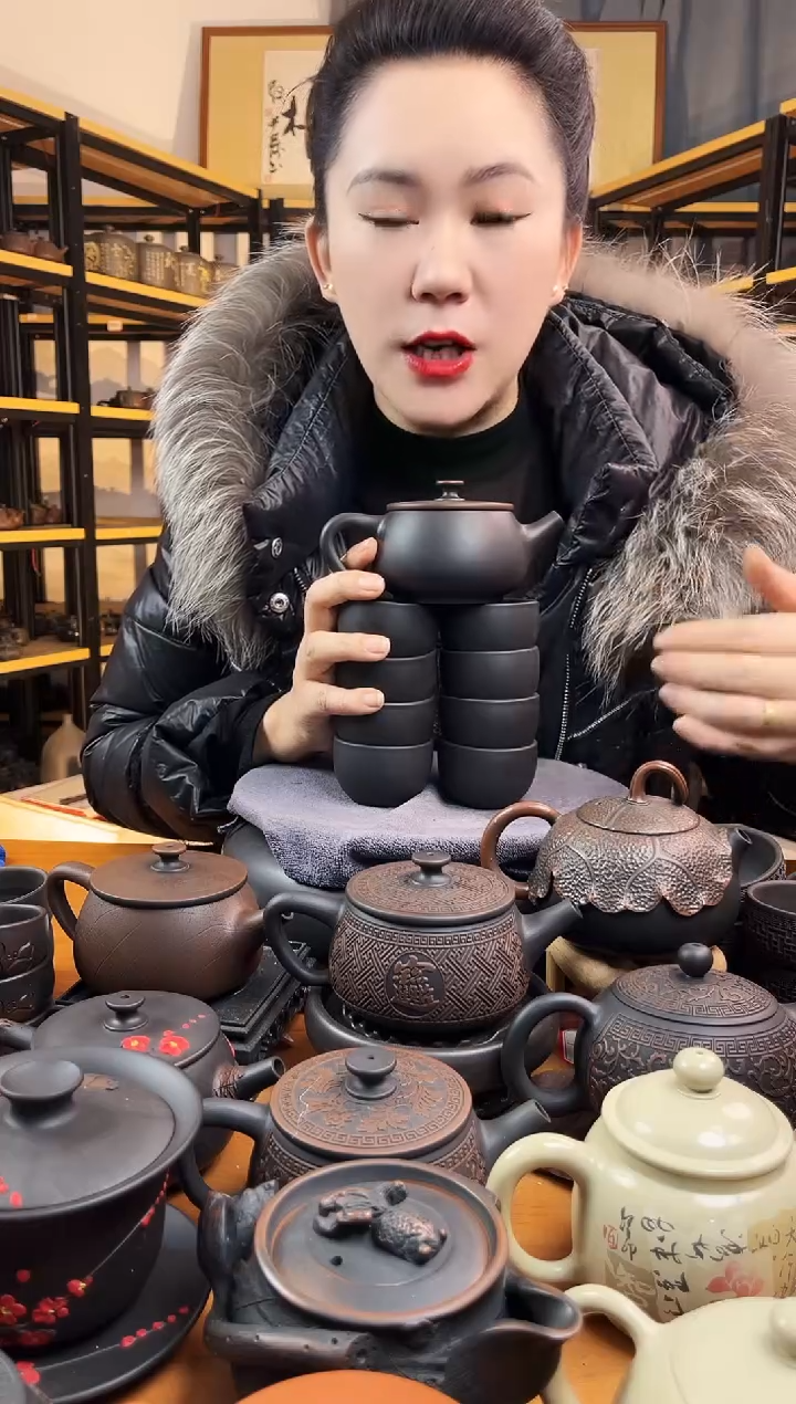 【闪购商品】壶无礼盒 网孔素面大口汉瓦+8素杯