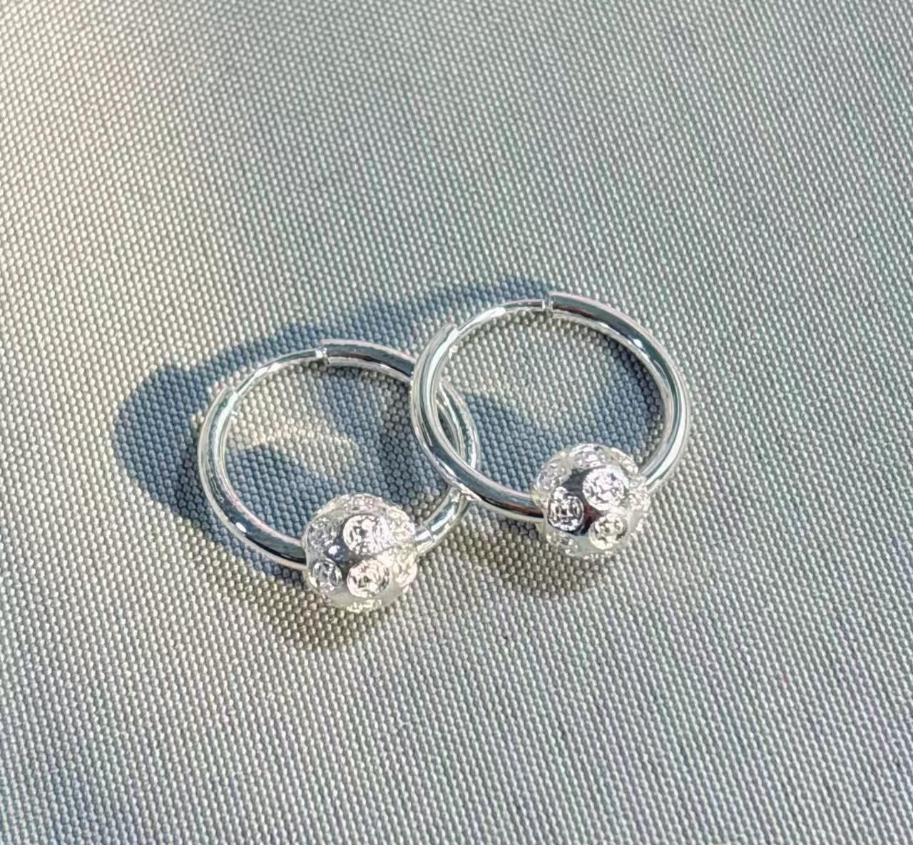 999银针升级款转运珠耳环时尚复古轻奢百搭新中式【一对装】