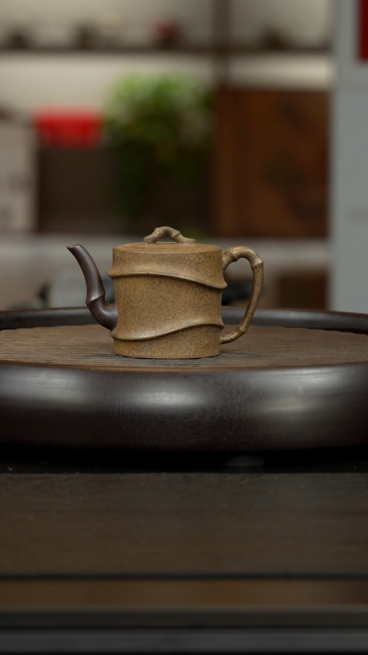 【闪购商品】紫砂茶杯孤品紫砂壶 柴烧竹节壶