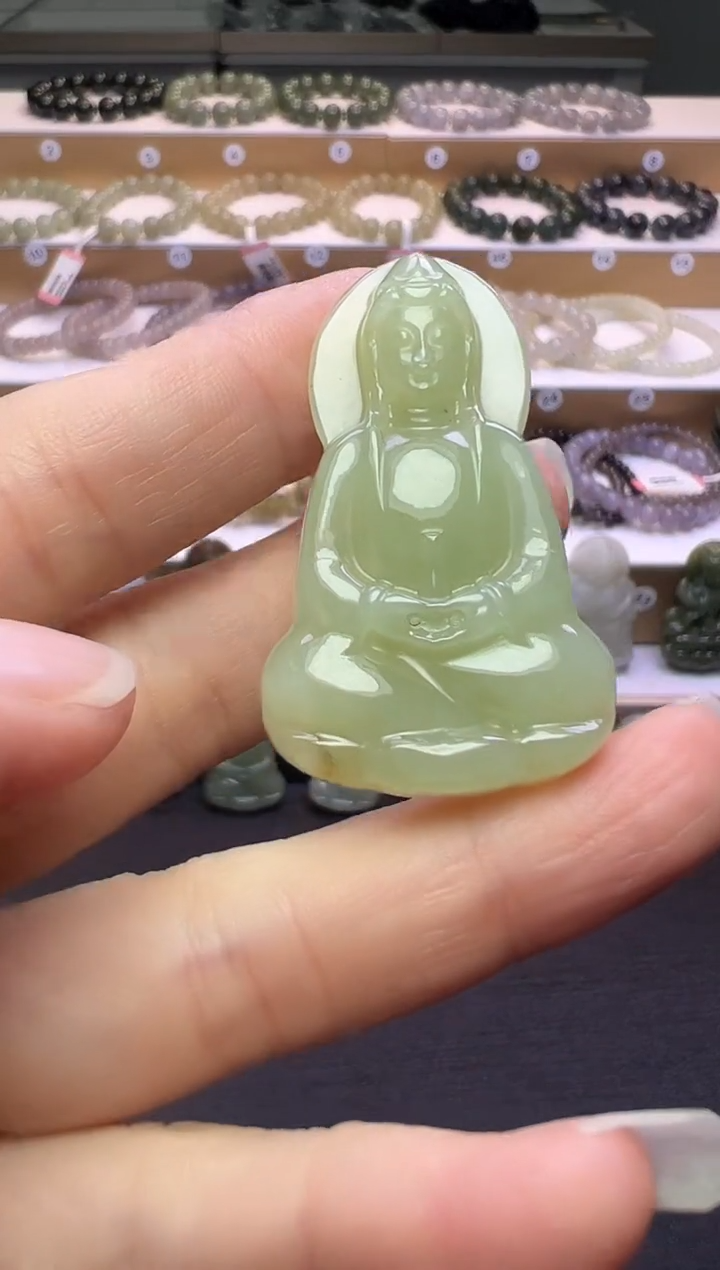 颈饰未镶嵌和田玉113号链接底下有草花约卡45*27*8