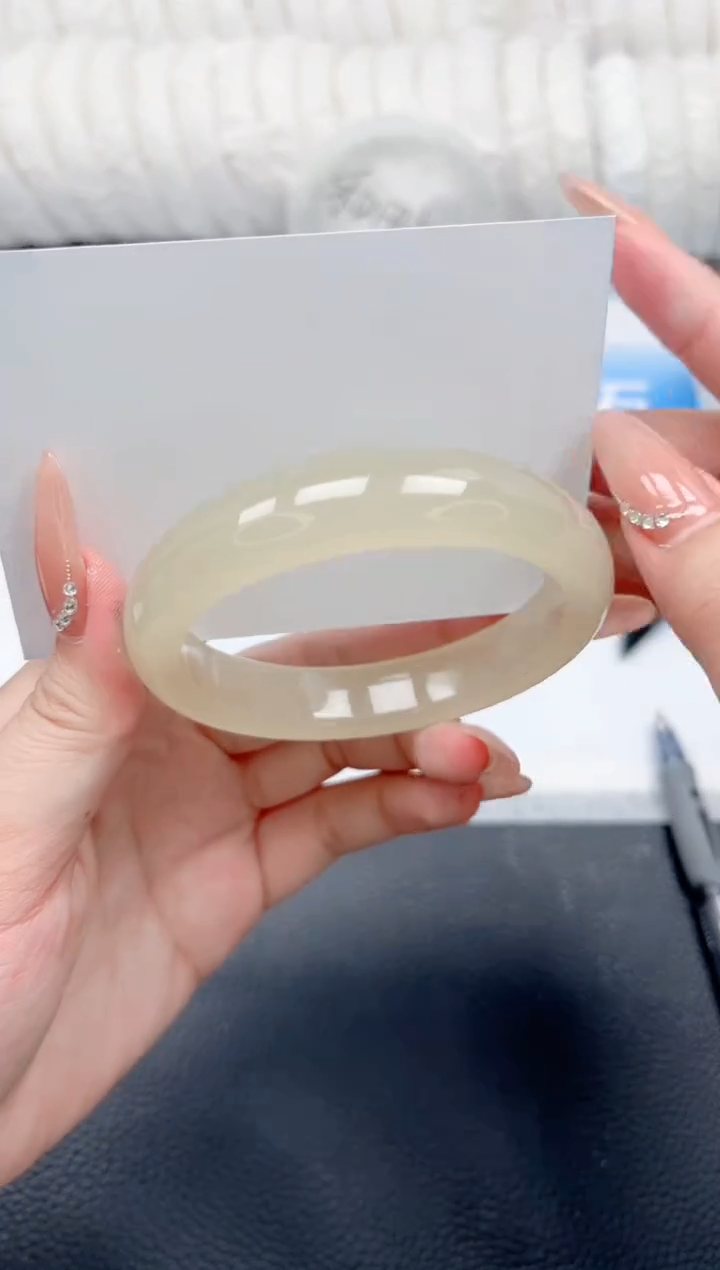 和田玉手镯未镶嵌162-冰晴59.6