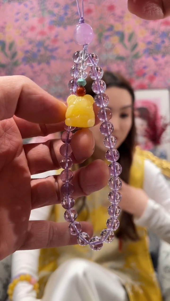 【闪购商品】水晶手机链未镶嵌紫水晶手机链