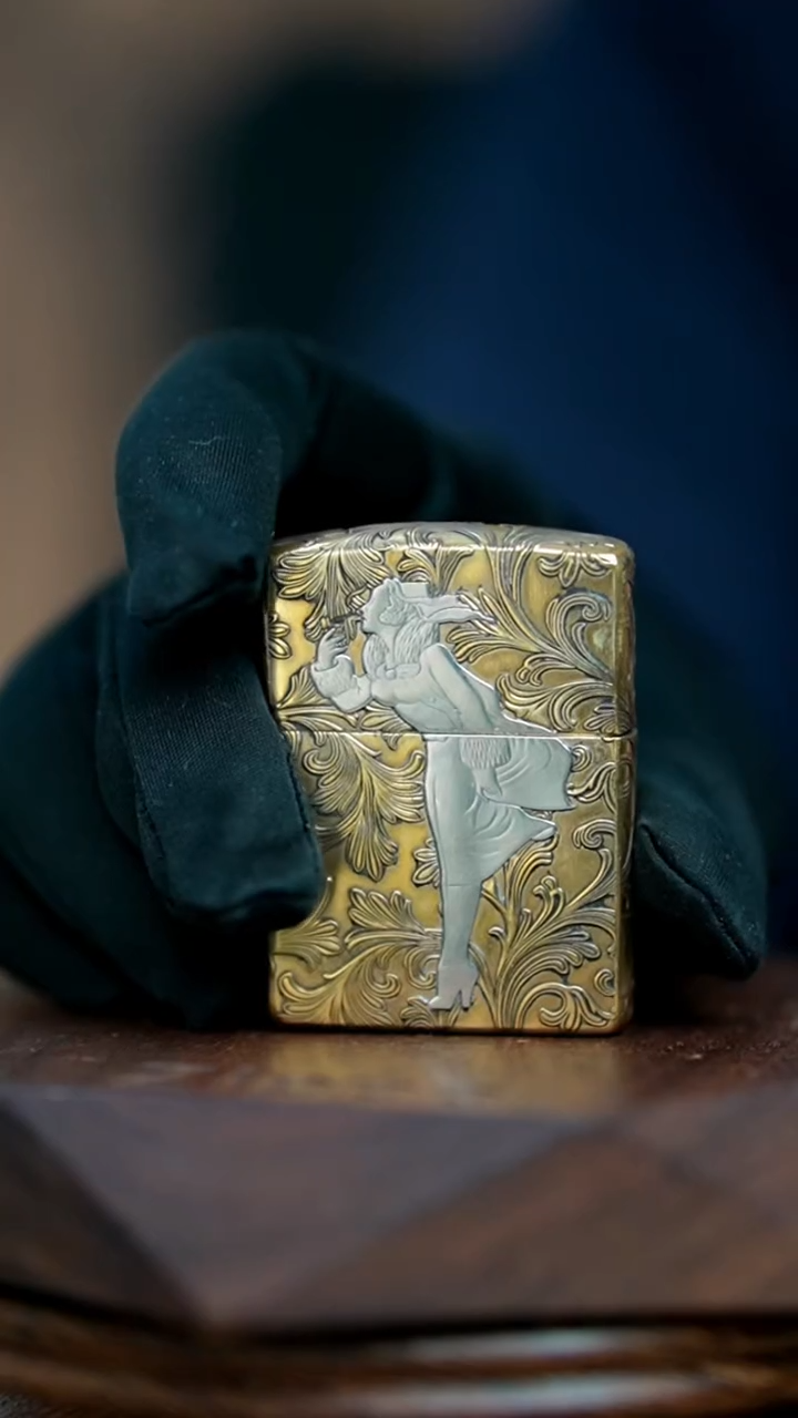 铜Zippo官方正品 风女5面繁花