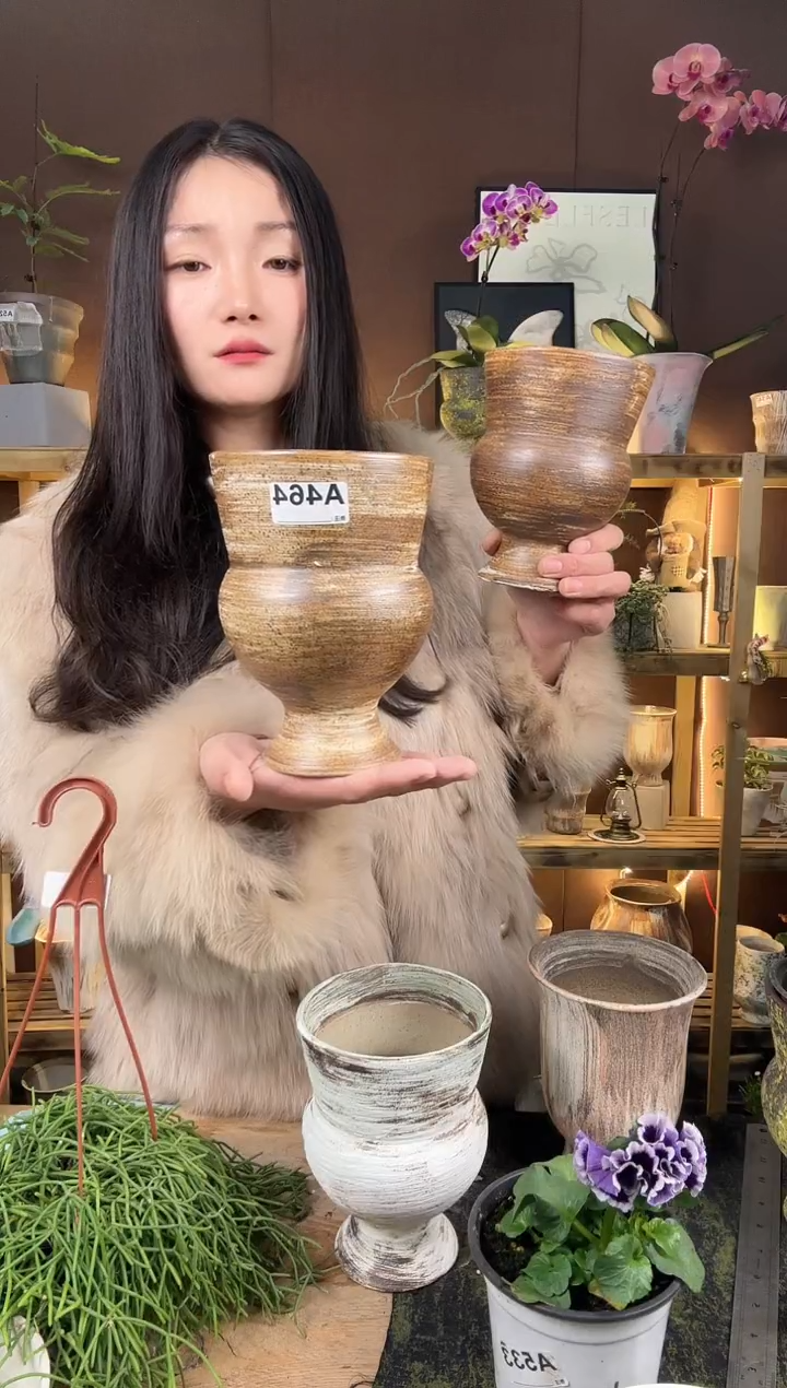 以实际为准波***登编号 464  景德镇手工手绘花盆