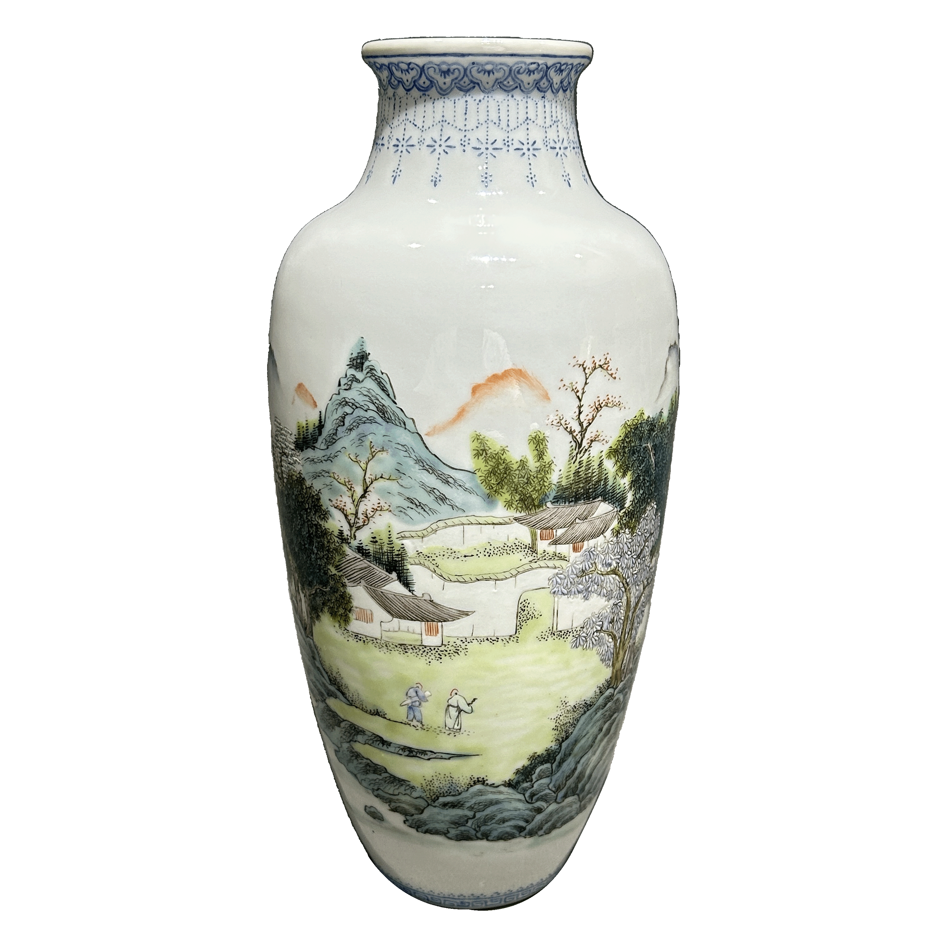 25340033g青绿山水人物纹瓶