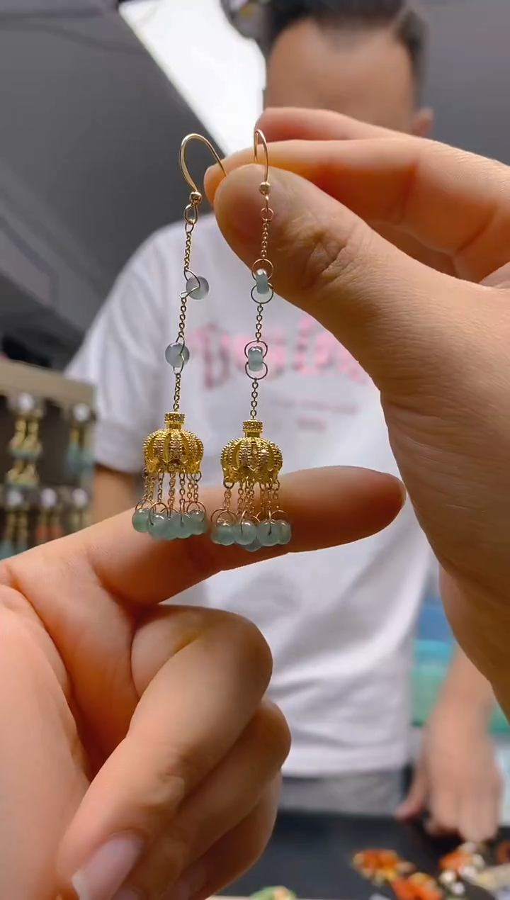 【闪购商品】翡翠耳饰合金100翡翠耳钩