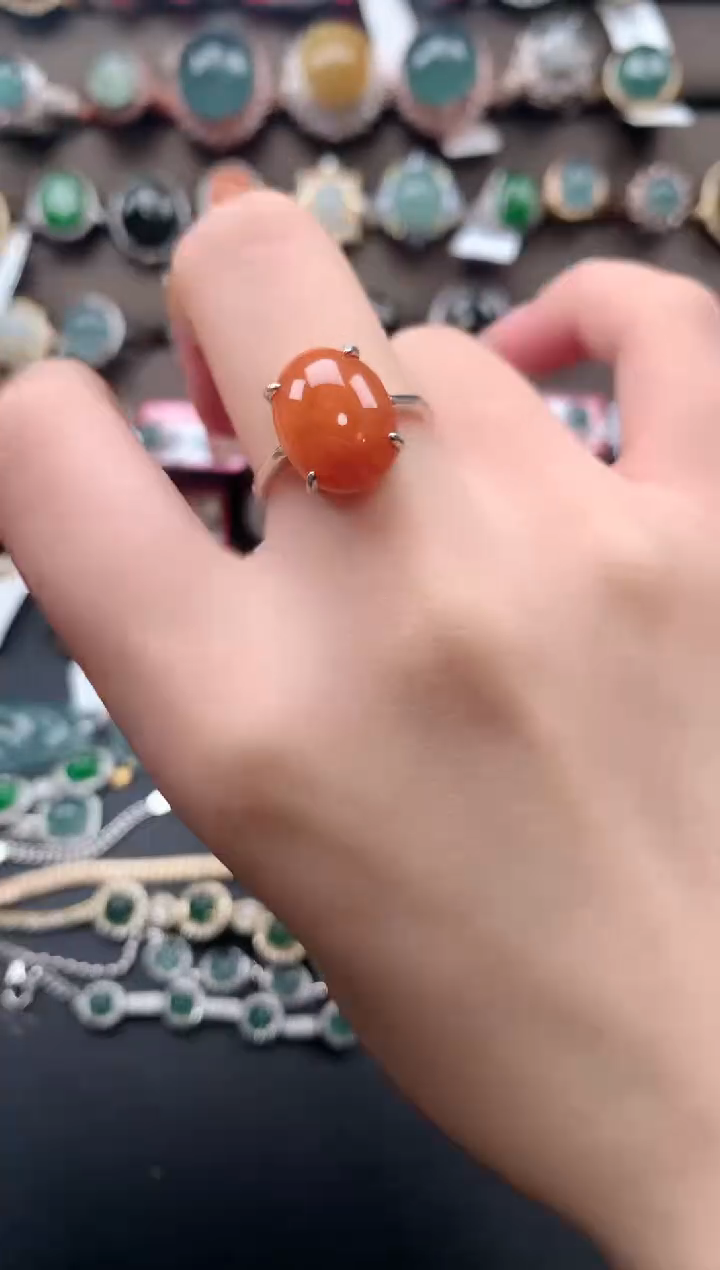 【闪购商品】翡翠戒指银S925镶嵌51241
