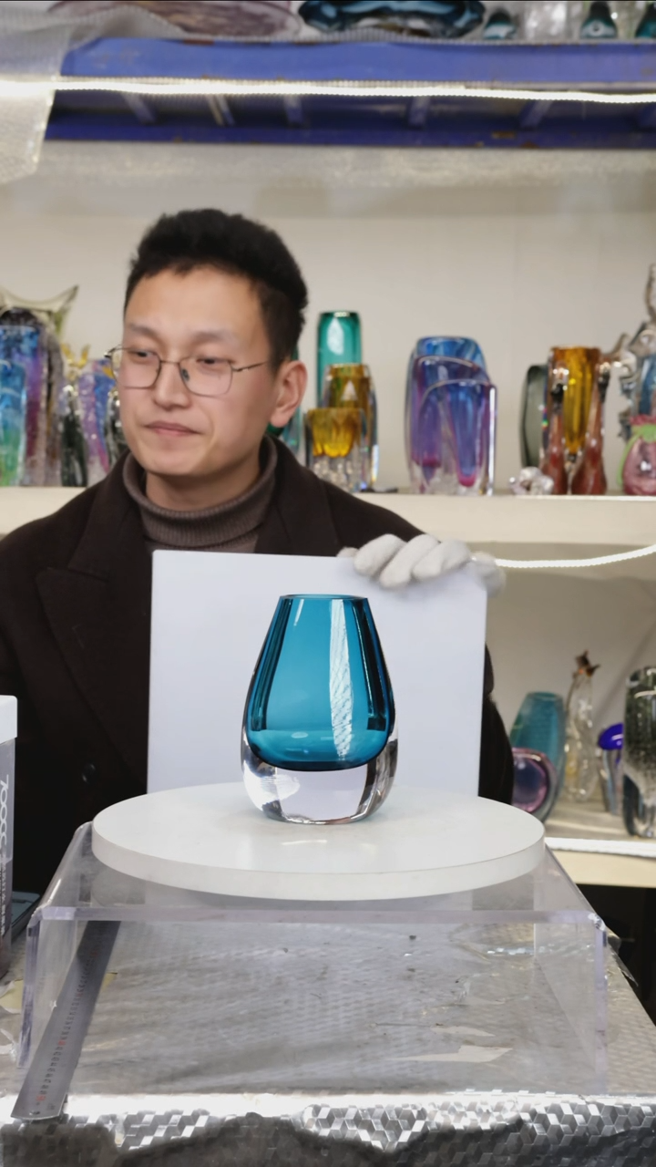 【闪购商品】琉璃【幻彩】高15精品琉璃正常手工痕迹