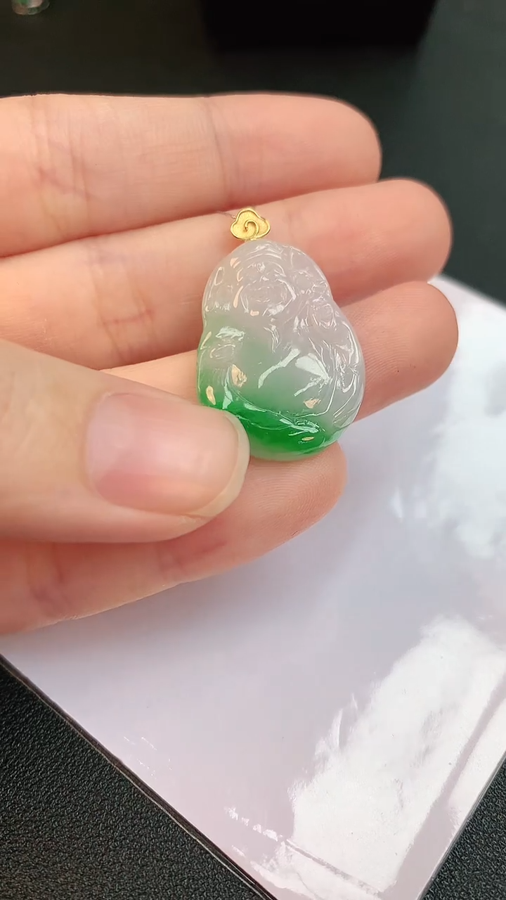 【闪购商品】翡翠颈饰18K金镶嵌赠礼盒证书 敏