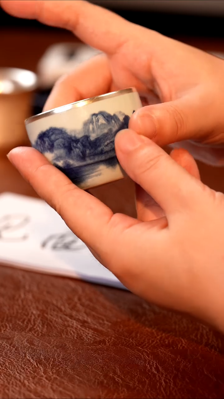 JZ205-青花山水·小缸杯...