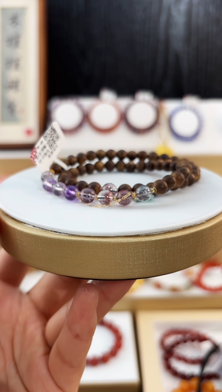 18K金镶嵌手链水晶MJJZBTT4109 18K水晶手串原创设计多样性发一