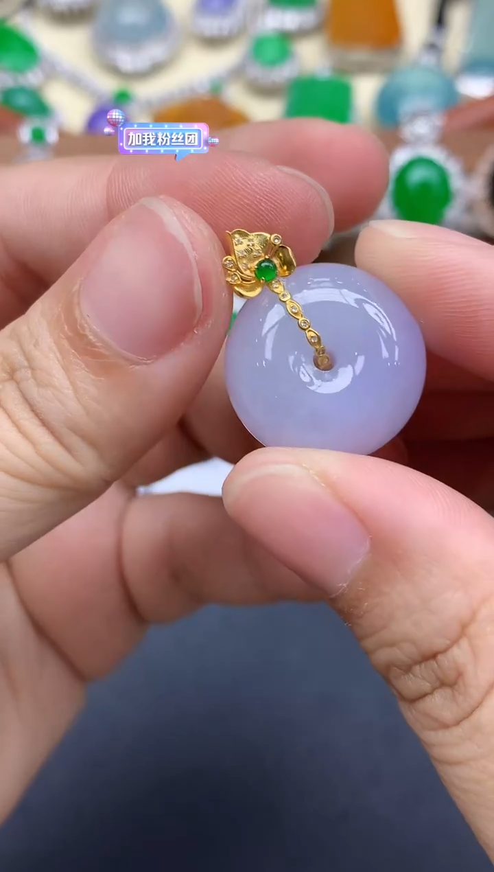 颈饰18K金镶嵌翡翠139-中国好珍宝