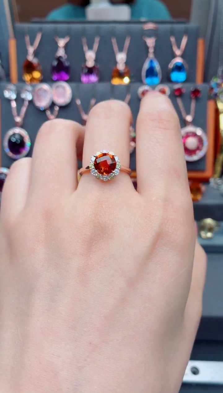 银S925镶嵌戒指黄晶黄晶戒指