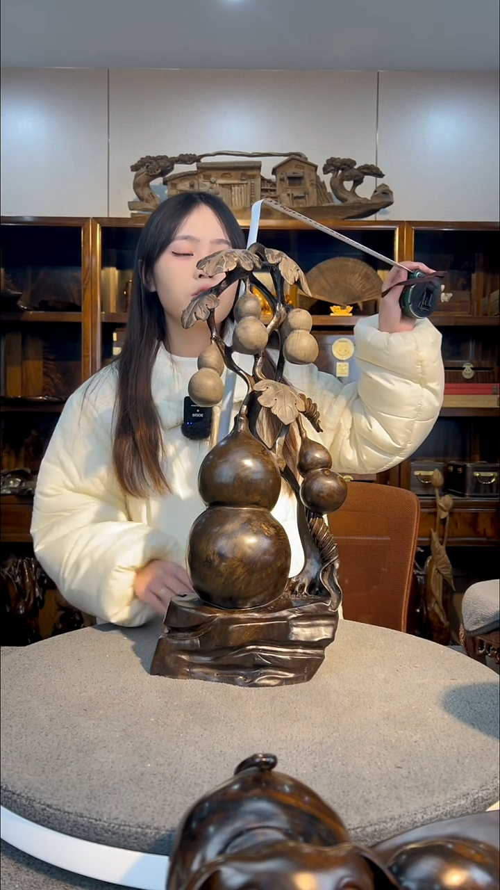 【闪购商品】金丝楠木雕五福临门2