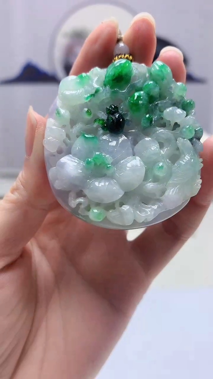 【闪购商品】定制翡翠未镶嵌4852zm-毛货挂件喜上眉梢113