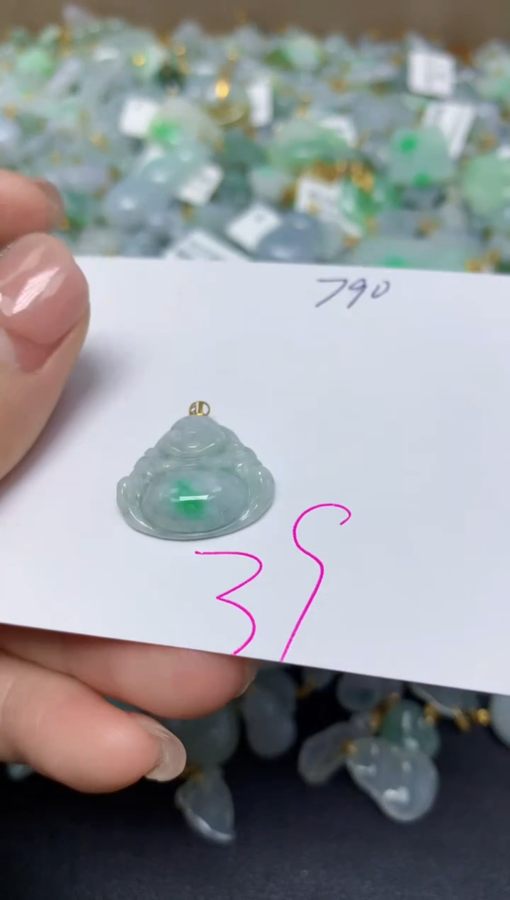 【闪购商品】翡翠挂件18K金镶嵌 天然翡翠A货