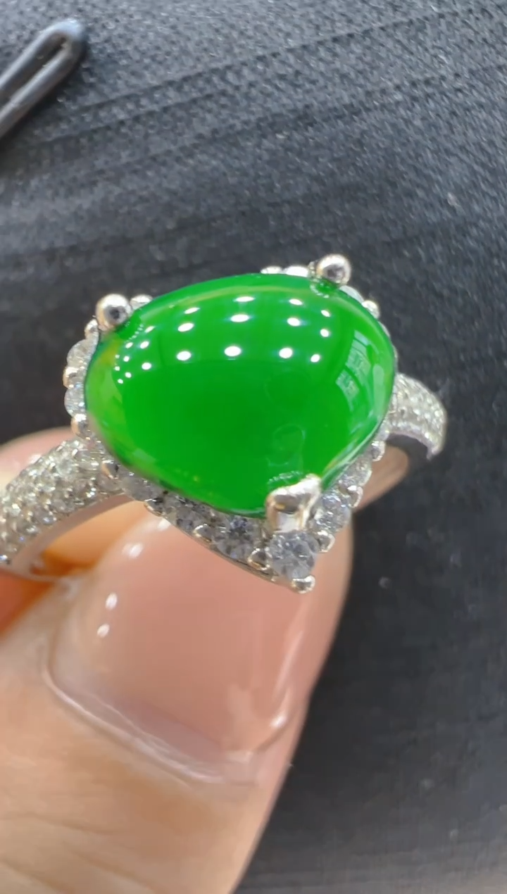翡翠戒指银S925镶嵌多样性团购发一件