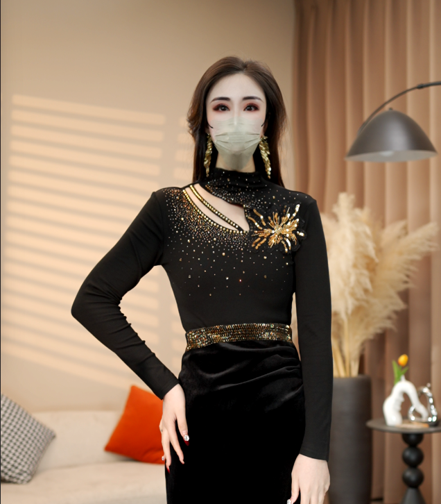 2025冬季新款设计感名媛风法式高级感打底T恤衫