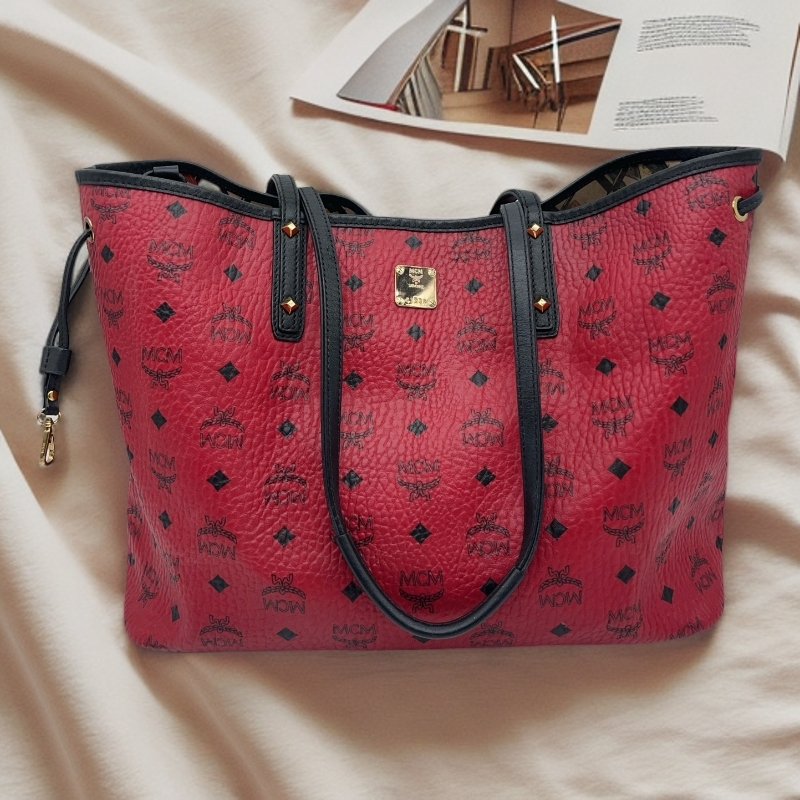 95新 MCM 红色托特包 1604 5881