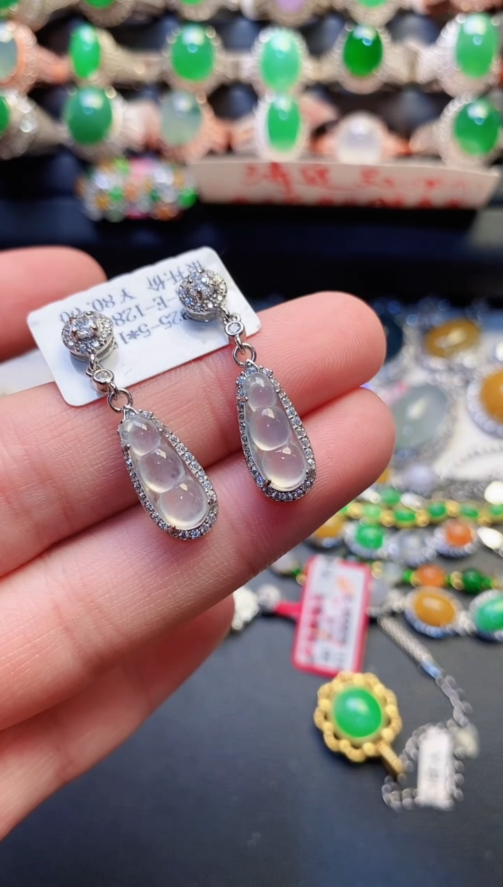 银S925镶嵌戒指翡翠天然