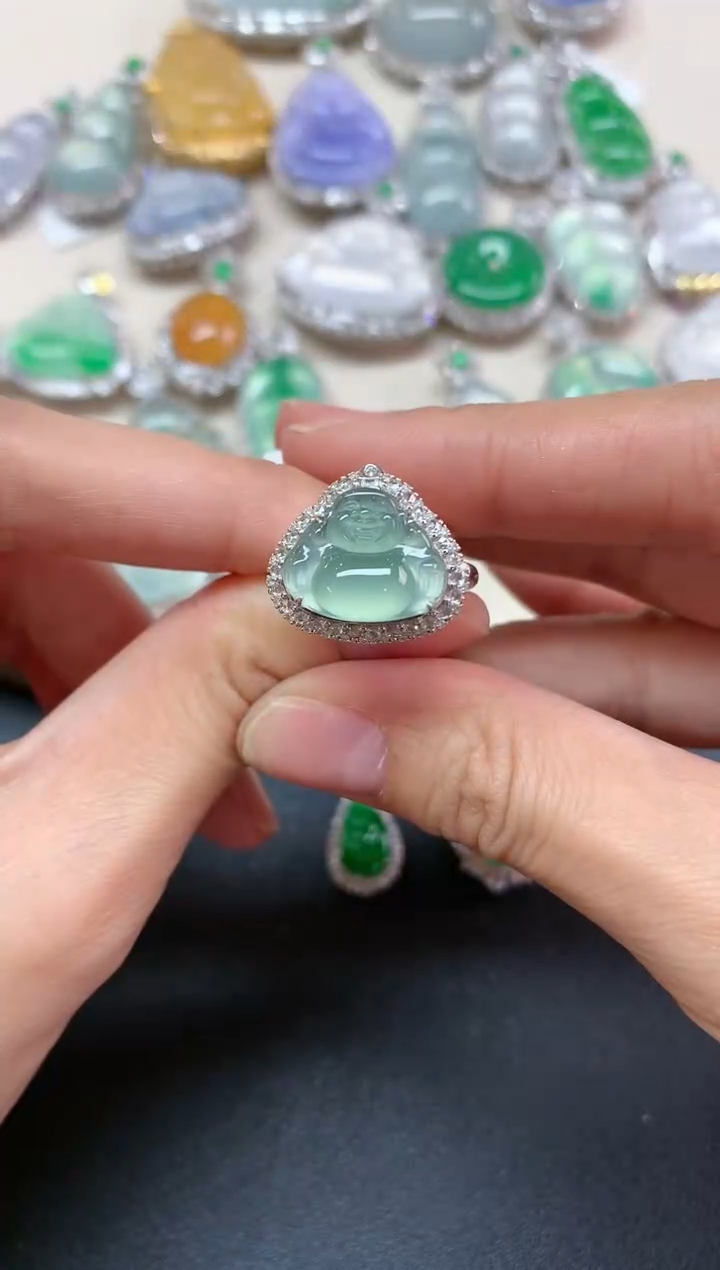 【闪购商品】翡翠戒指18K金镶嵌Z477|13800