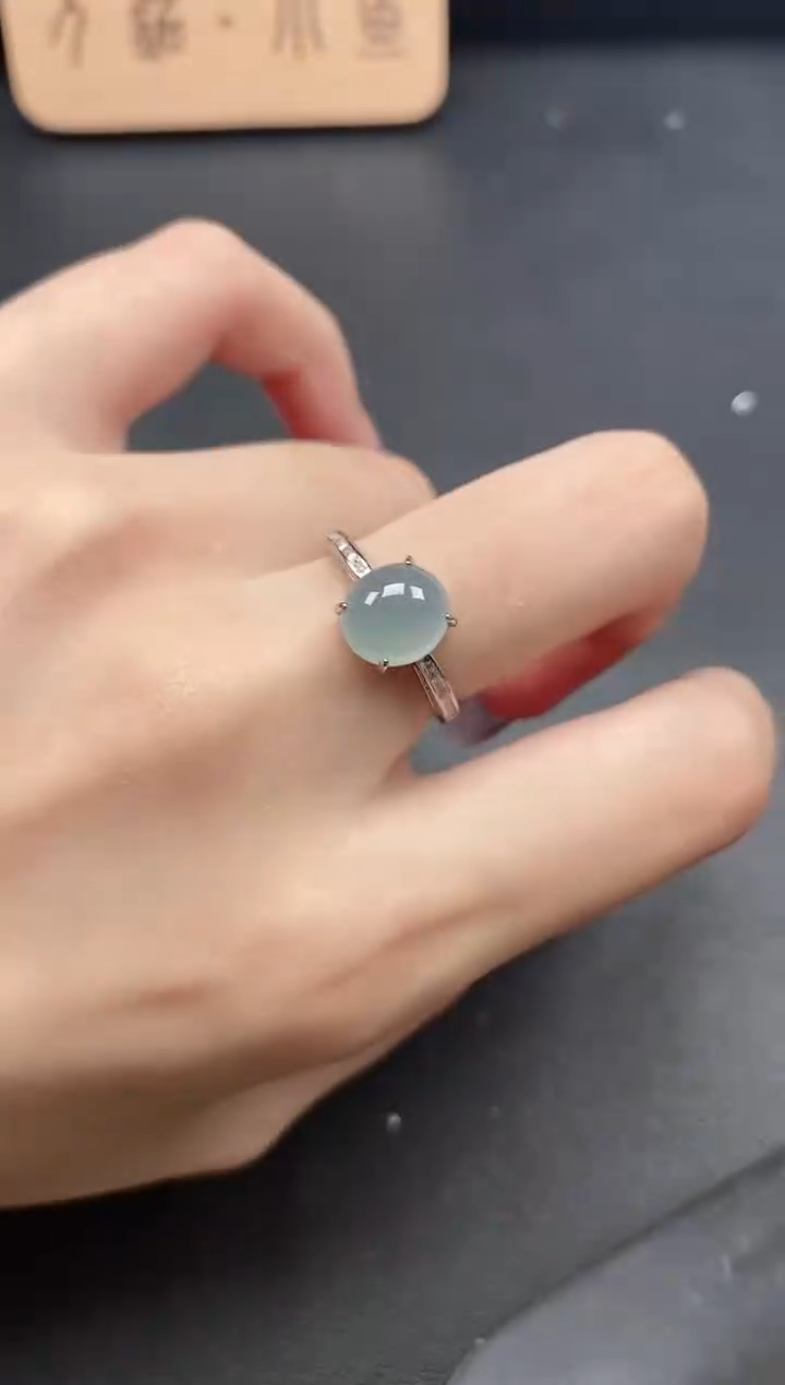 翡翠戒指银S925镶嵌51511