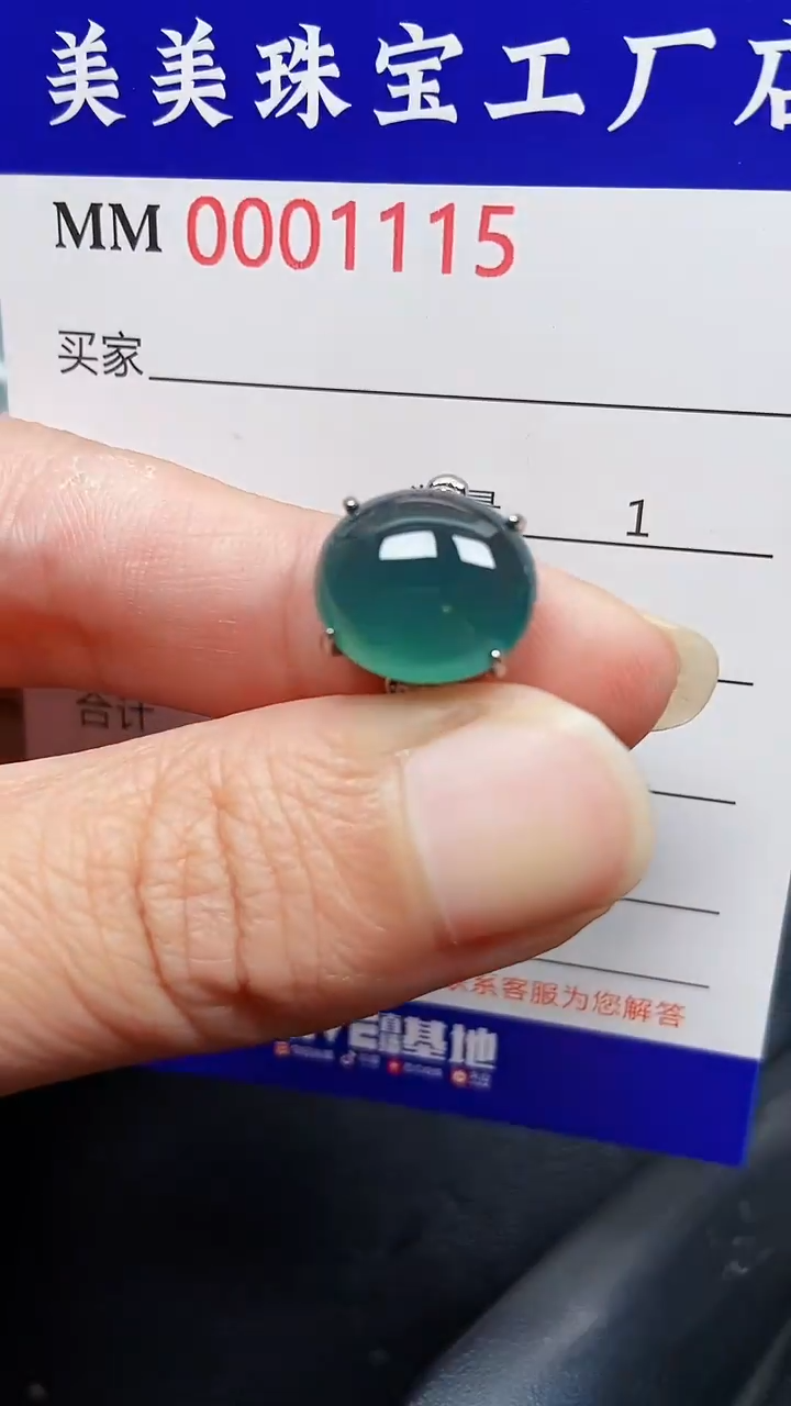 颈饰银S925镶嵌翡翠1115