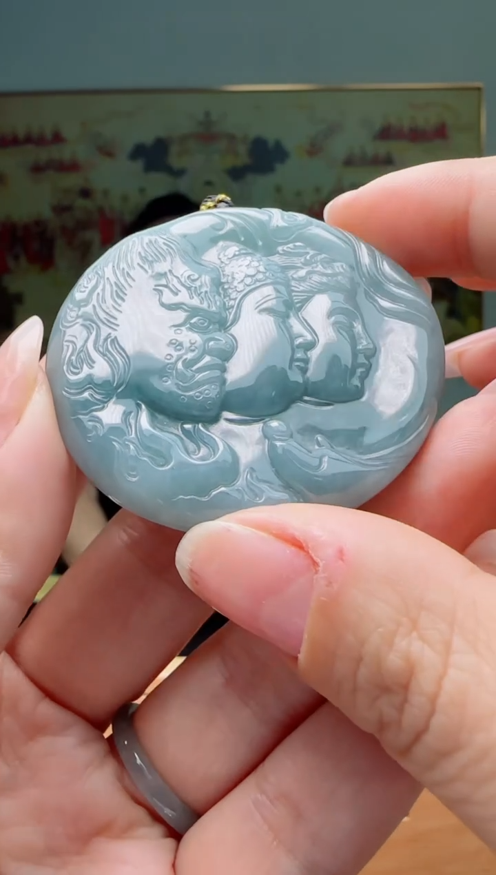 【闪购商品】翡翠颈饰未镶嵌三生佛多样性随机一件发货