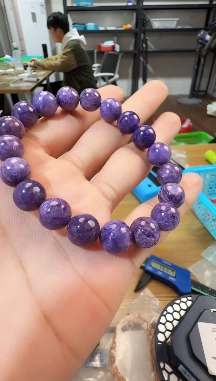 未镶嵌查罗石（紫龙晶）手绳晶0444 约11mm