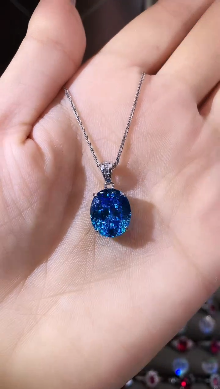 无吊坠925银海蓝鸟巢切