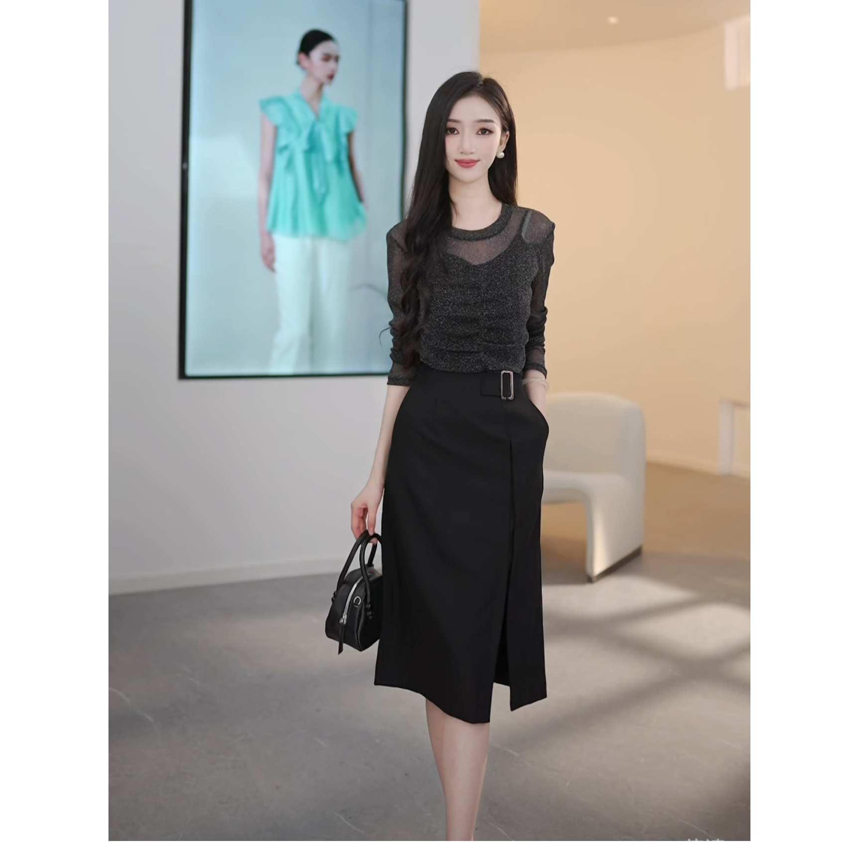 【大梦专属】休闲风时尚套装中长款蕾丝多巴胺穿搭上衣