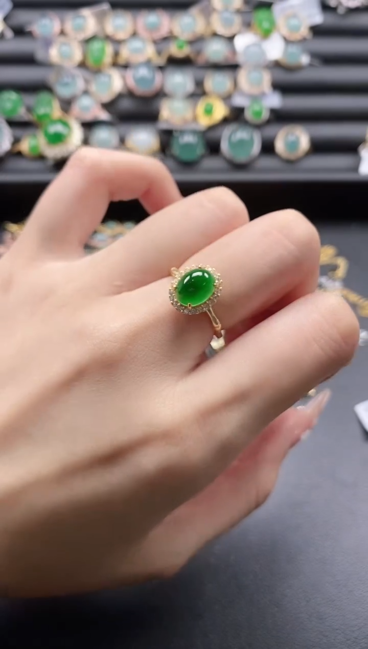 【闪购商品】翡翠戒指银S925镶嵌51151