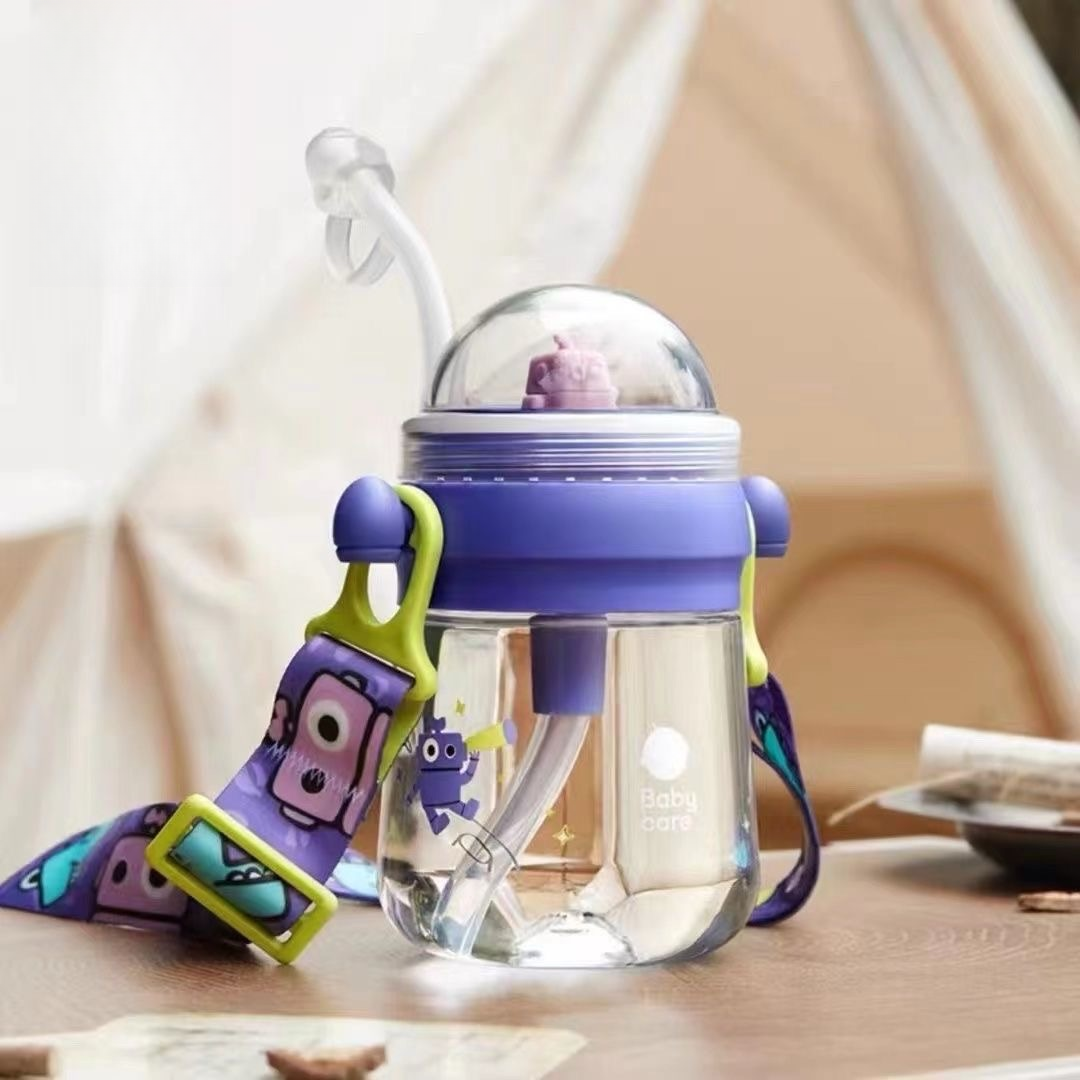 BBC水精灵儿童水杯吸管杯喝网红鲸鱼喷水杯防呛幼儿幼儿园水杯