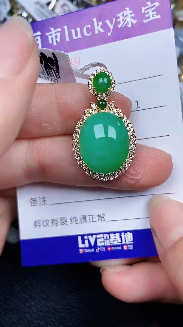 颈饰银S925镶嵌翡翠1789