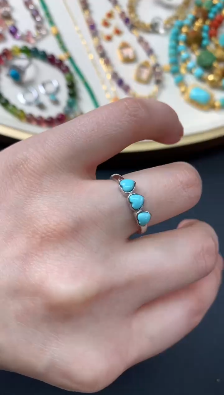 【闪购商品】绿松石戒指银S925镶嵌Z2|199