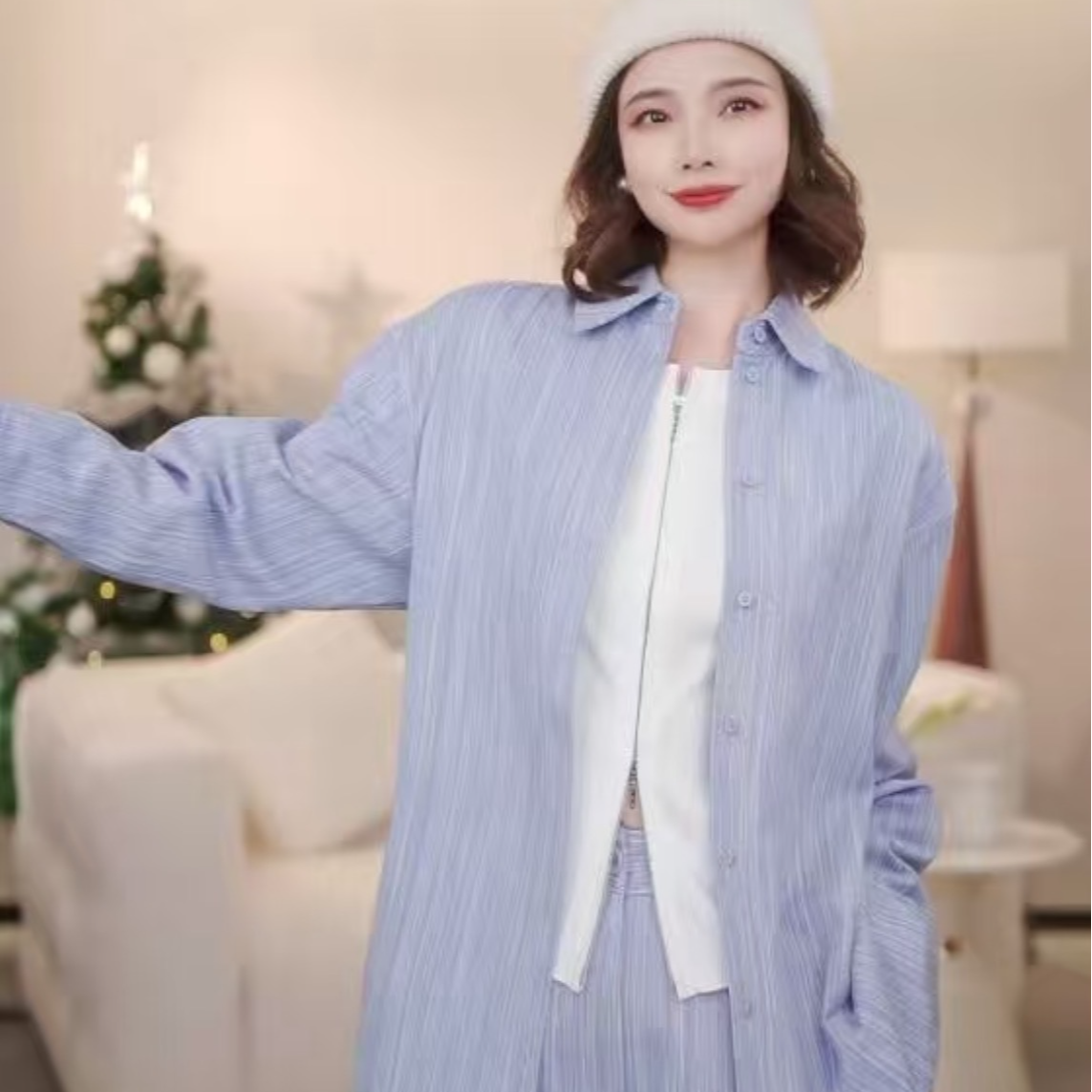 GIRDEAR/哥弟春装新品时髦老前锋雪花牛仔百搭显瘦衬衣外套130082