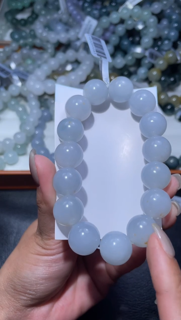 【闪购商品】定制翡翠未镶嵌天然缅甸A货翡翠手串96尺寸15左右